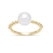 MASTOLONI 14K Yellow Gold 8-8.5mm White Freshwater Pearl Ring